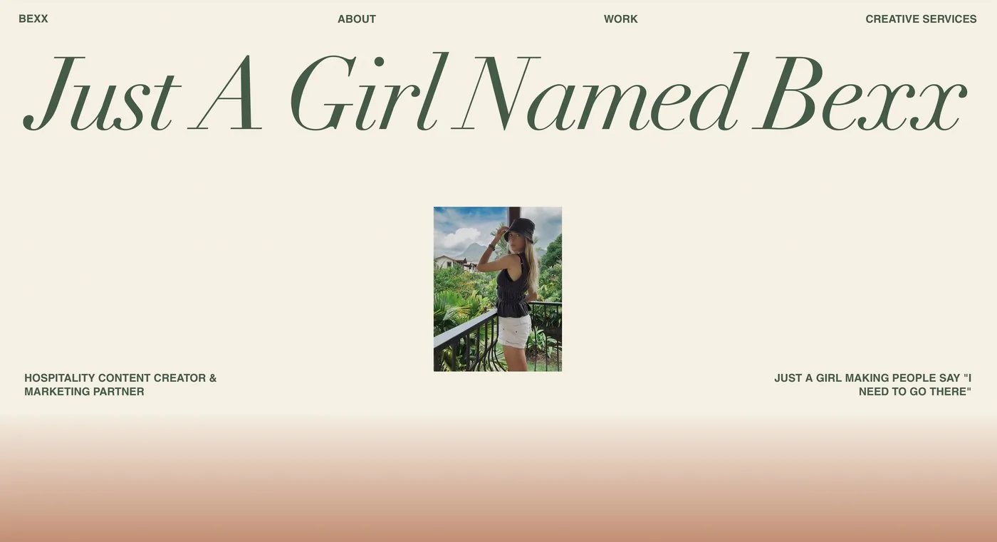 The old Just A Girl Named Bexx wordmark and tagline section.