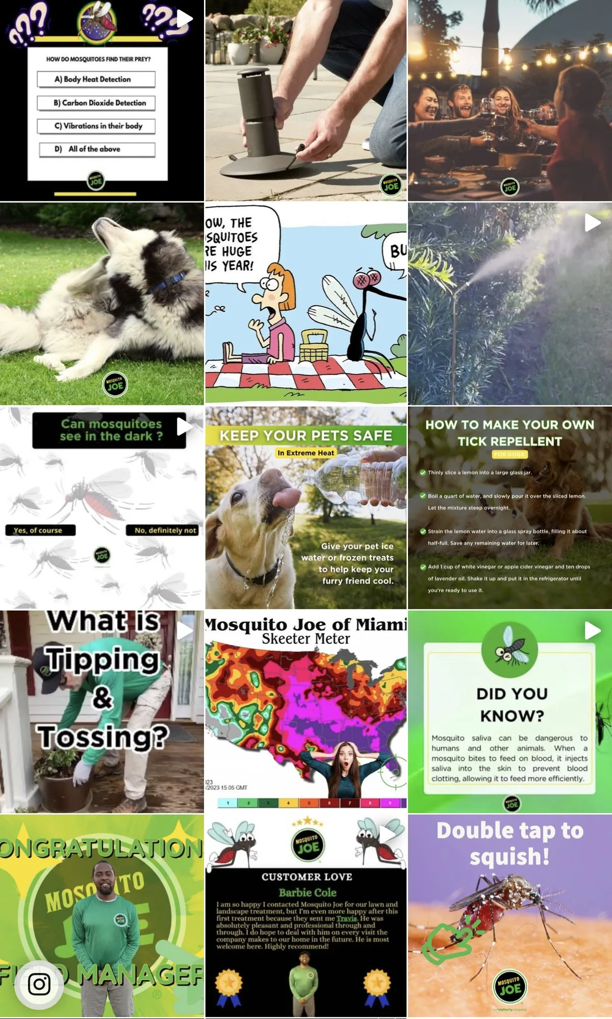 The Instagram grid before the makeover, built from corporate assets