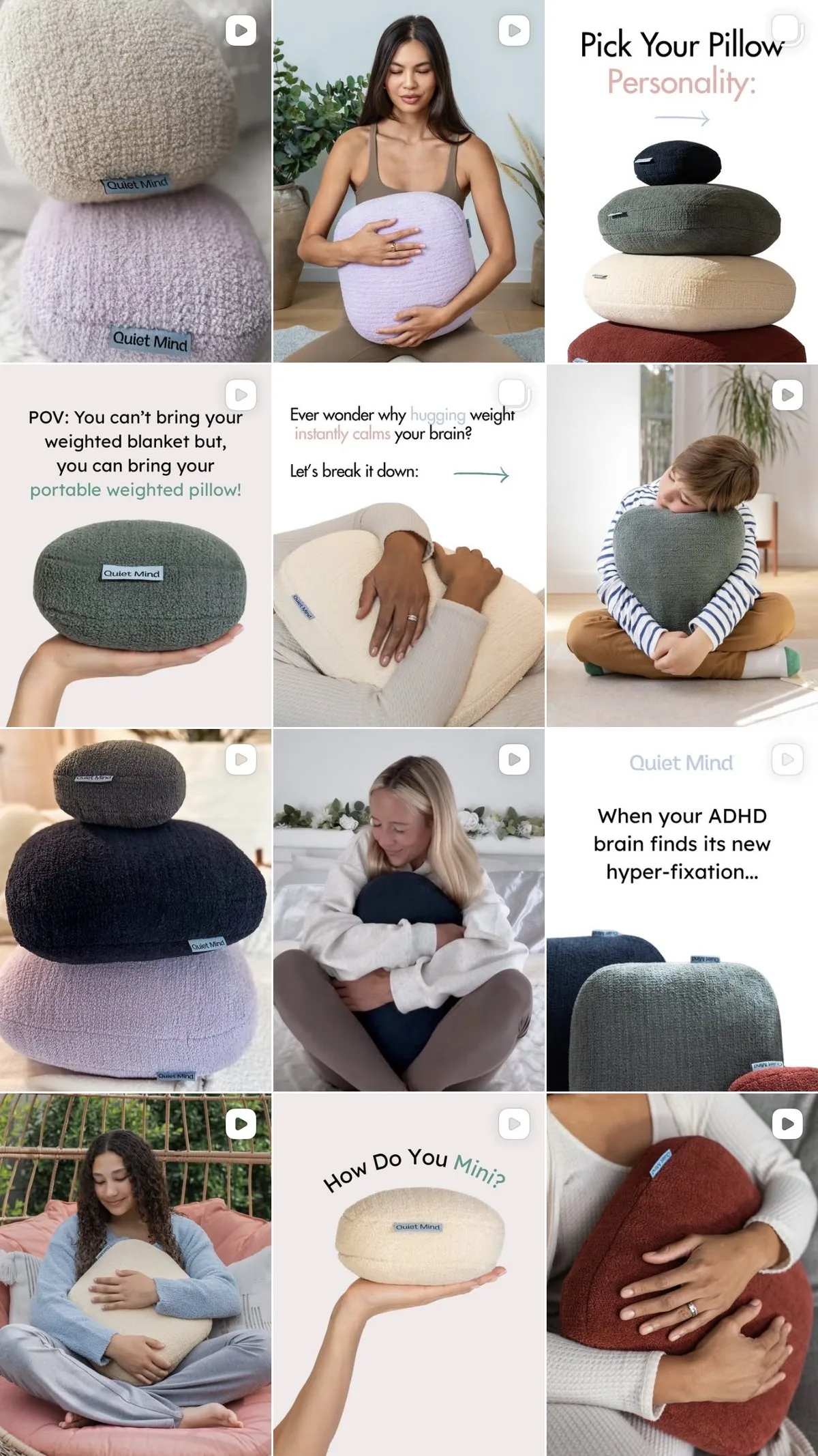 More of the redesigned Quiet Mind Instagram grid