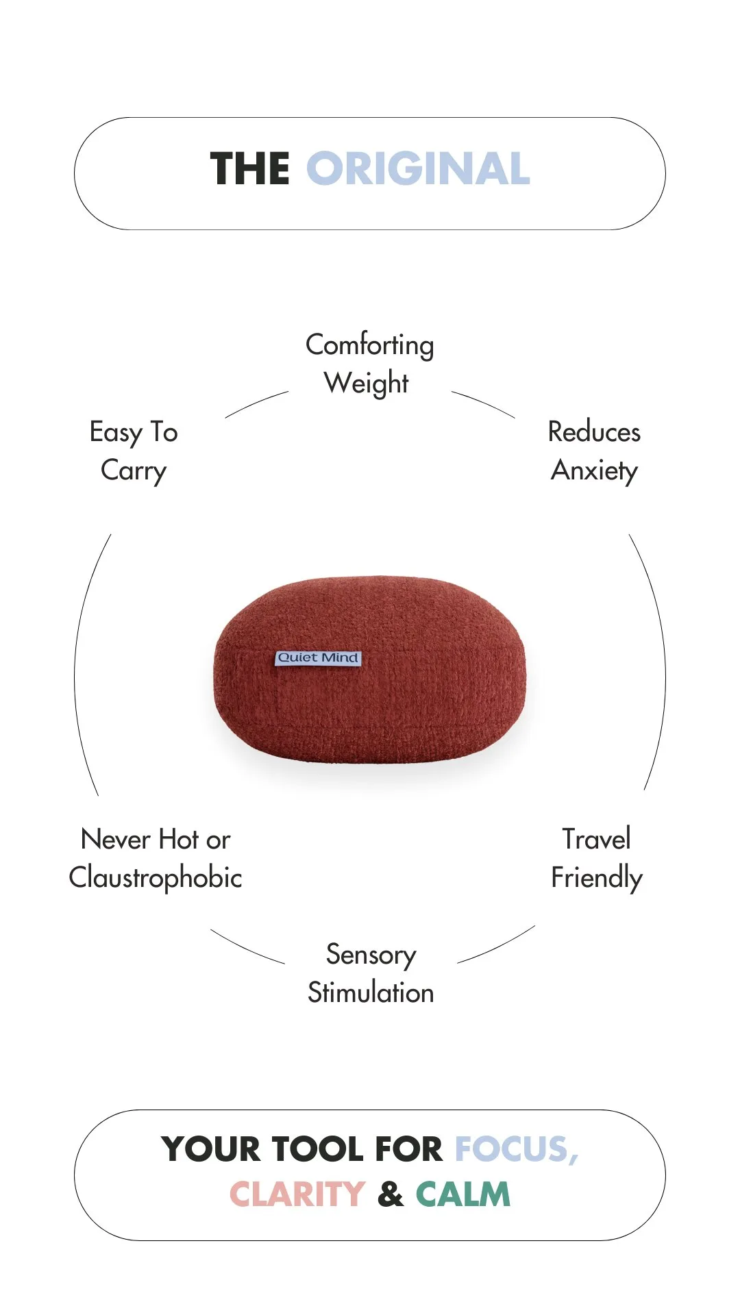 A story post explaining the original weighted pillow