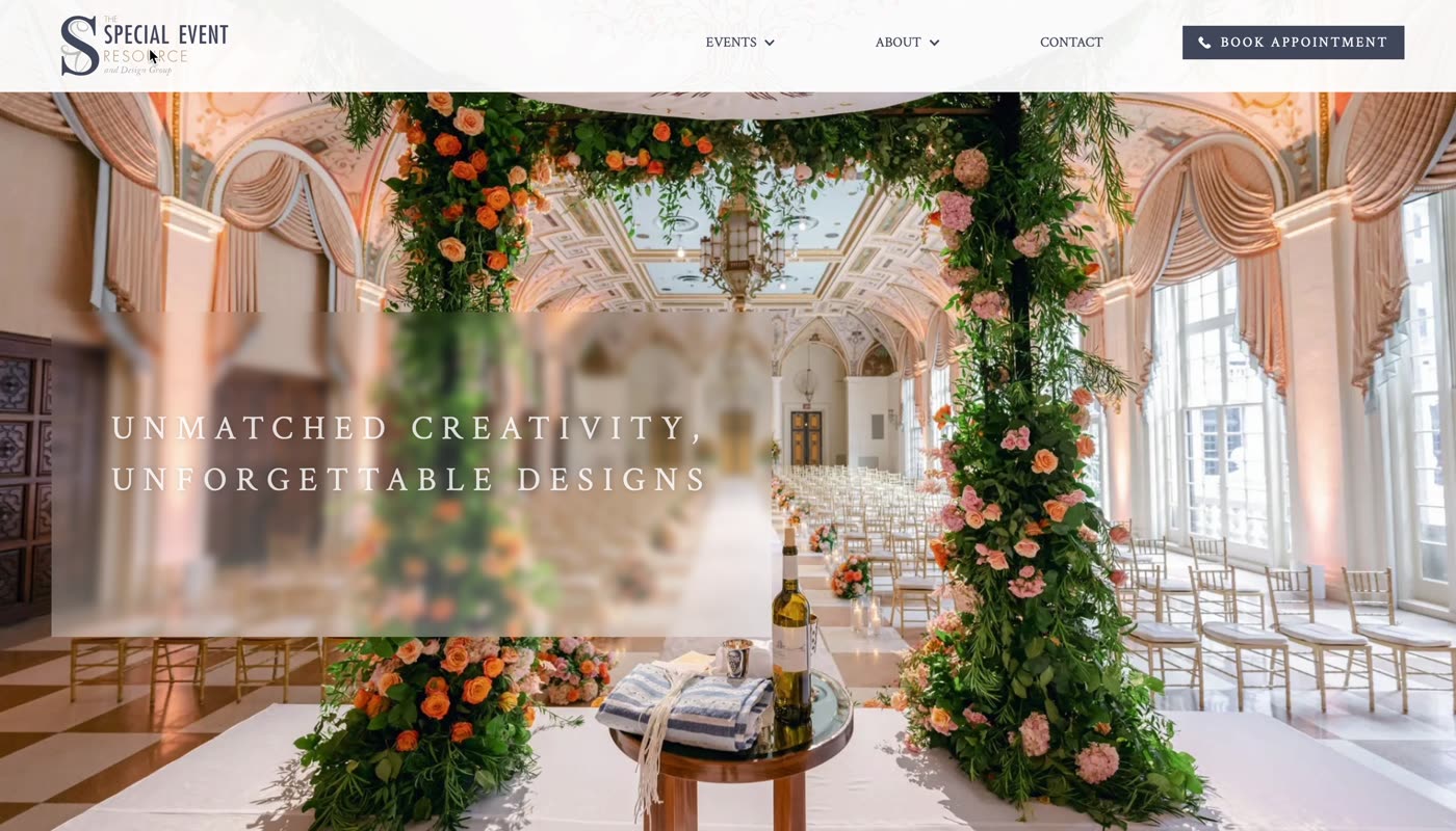 The original homepage - one hero image and very little else to explore.